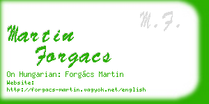 martin forgacs business card